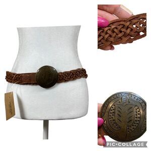 Brand New With Tags Vilencia Holland‎ Genuine Braided Leather Belt Size Medium